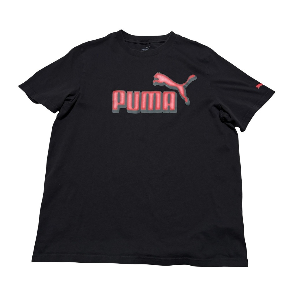 Puma Men's Graphic Logo T Shirt Black Size Large 22 x 27
